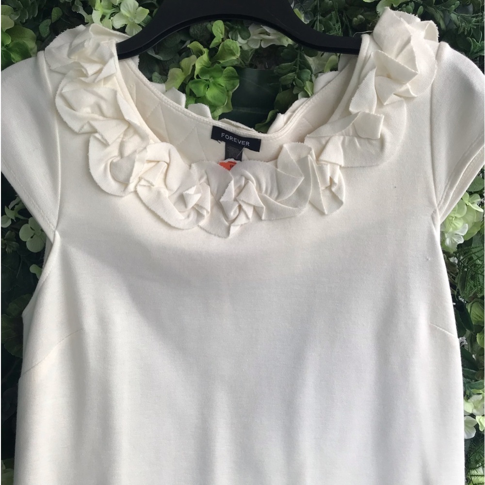 Forever off white dress size large new with tags